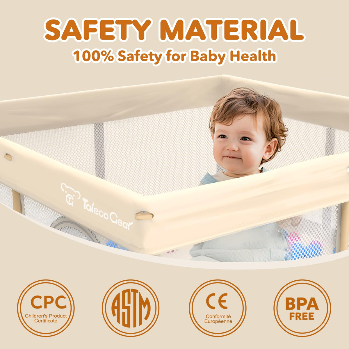 Foldable Baby Playpen 50x50 Inch D61909