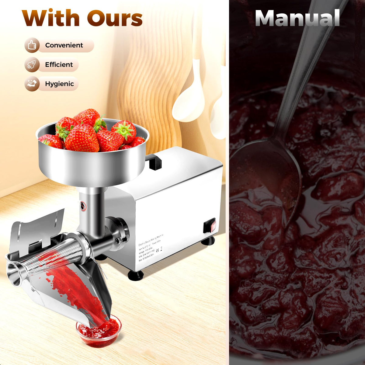 110V 450W Stainless Steel Electric Tomato Strainer X63420
