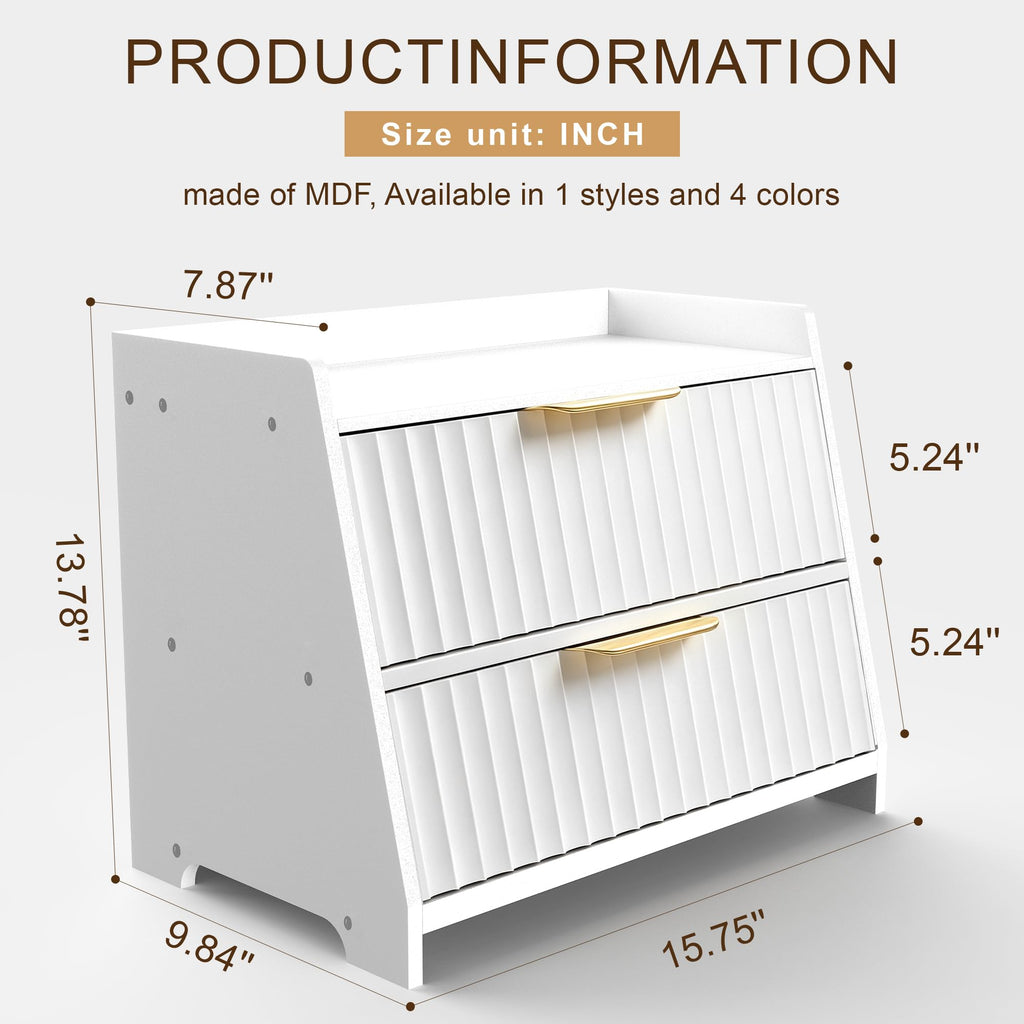 White Double Layer Wooden Bread Box E90816