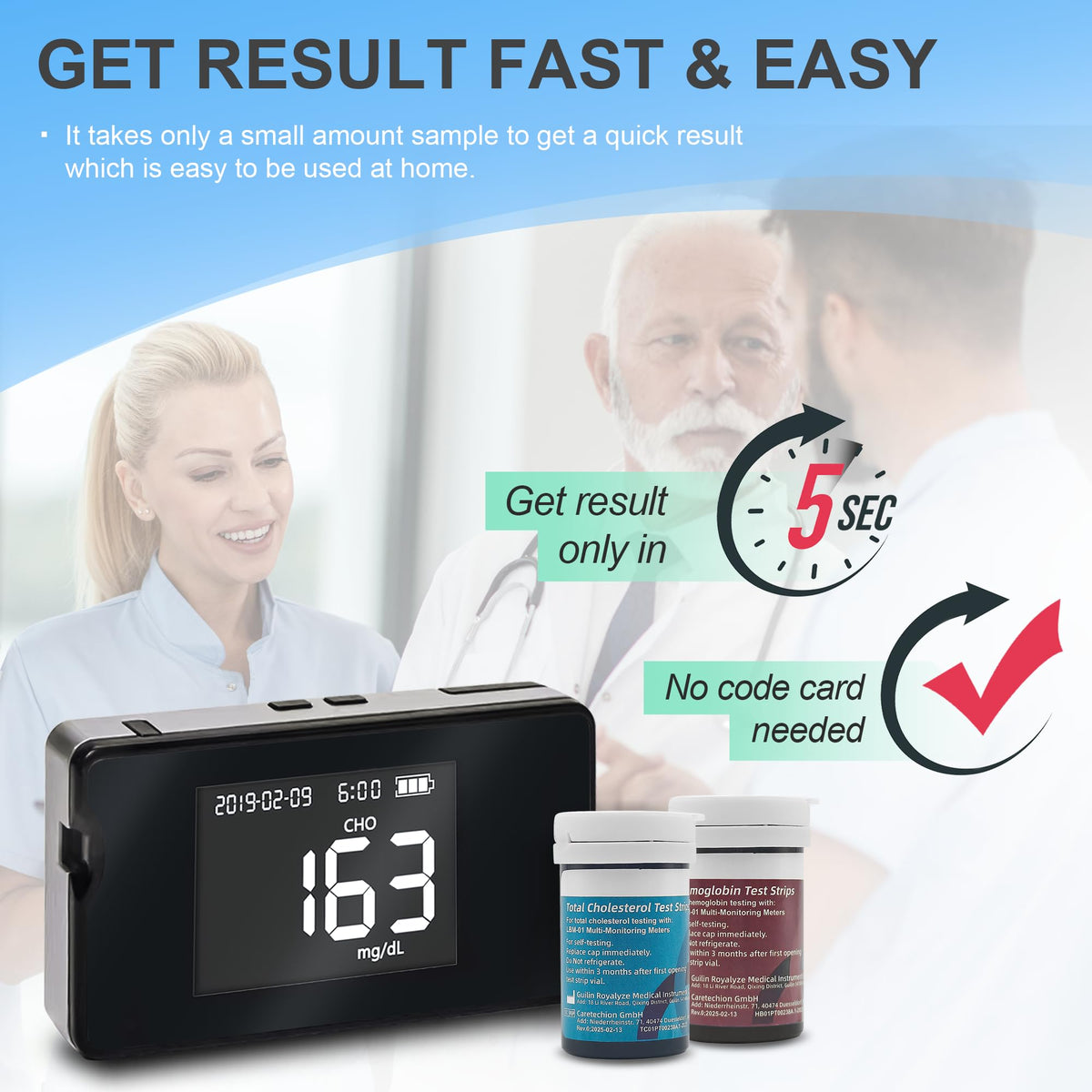 Hemoglobin Test Meter with 25 Test Strips Y13425