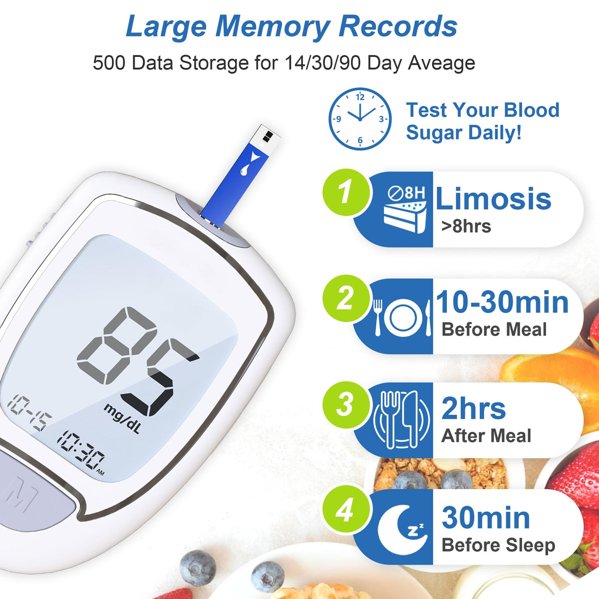Blood Sugar Testing Kit with 100 Strips & 100 Lancets G951788