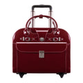 15" Leather Wheeled Laptop Briefcase Bag Y322