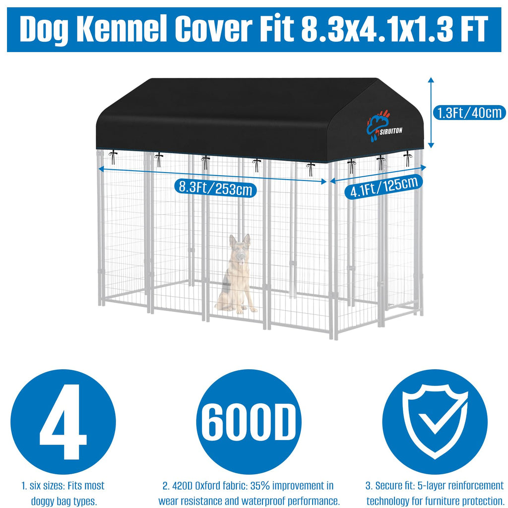 8x4FT Heavy Duty 600D Oxford Dog Kennel Replacement Cover P43301