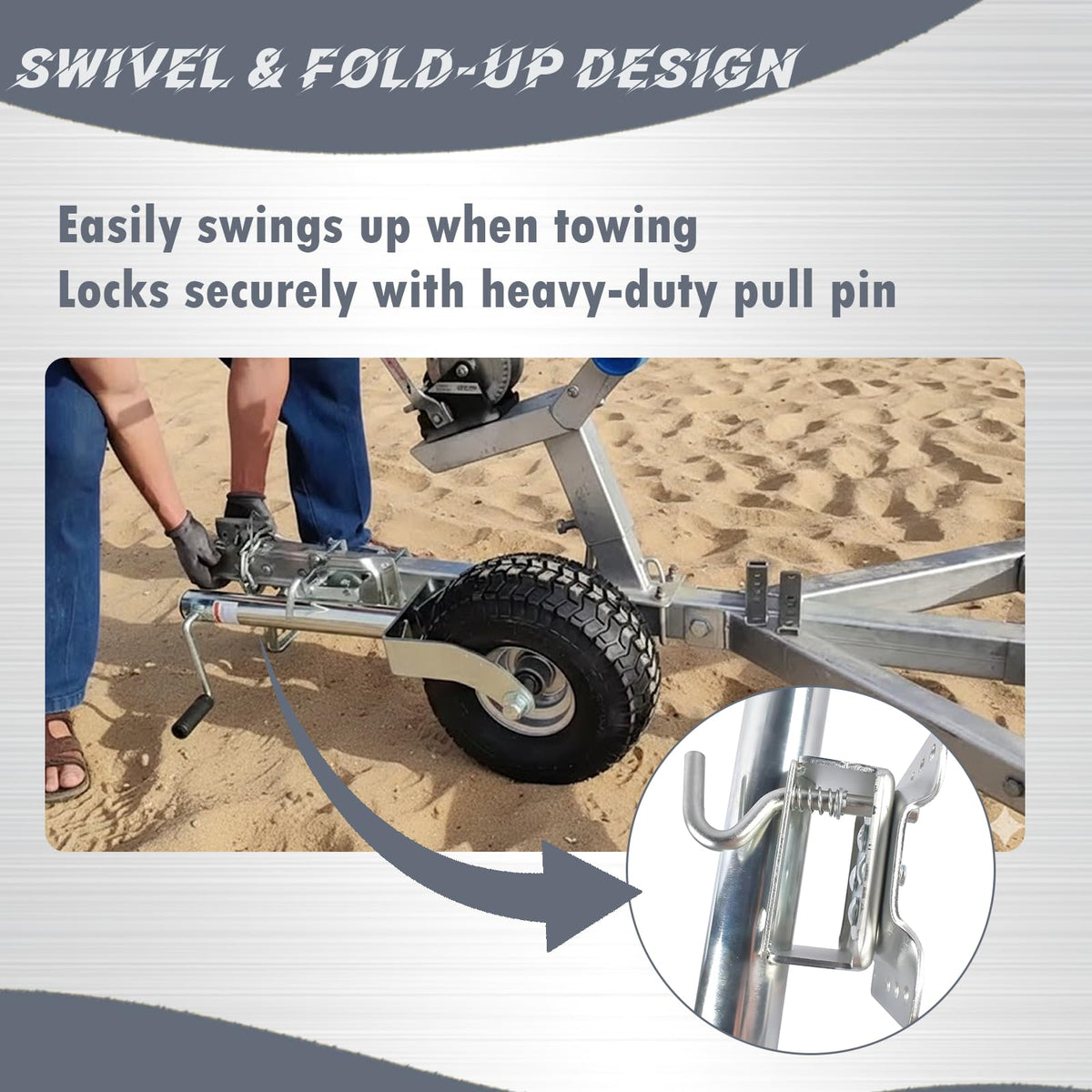 Heavy-Duty Swivel Trailer Tongue Jack 2000 lbs W978