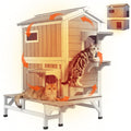 Insulated Outdoor Cat House 2-Story Wooden Shelter A35758