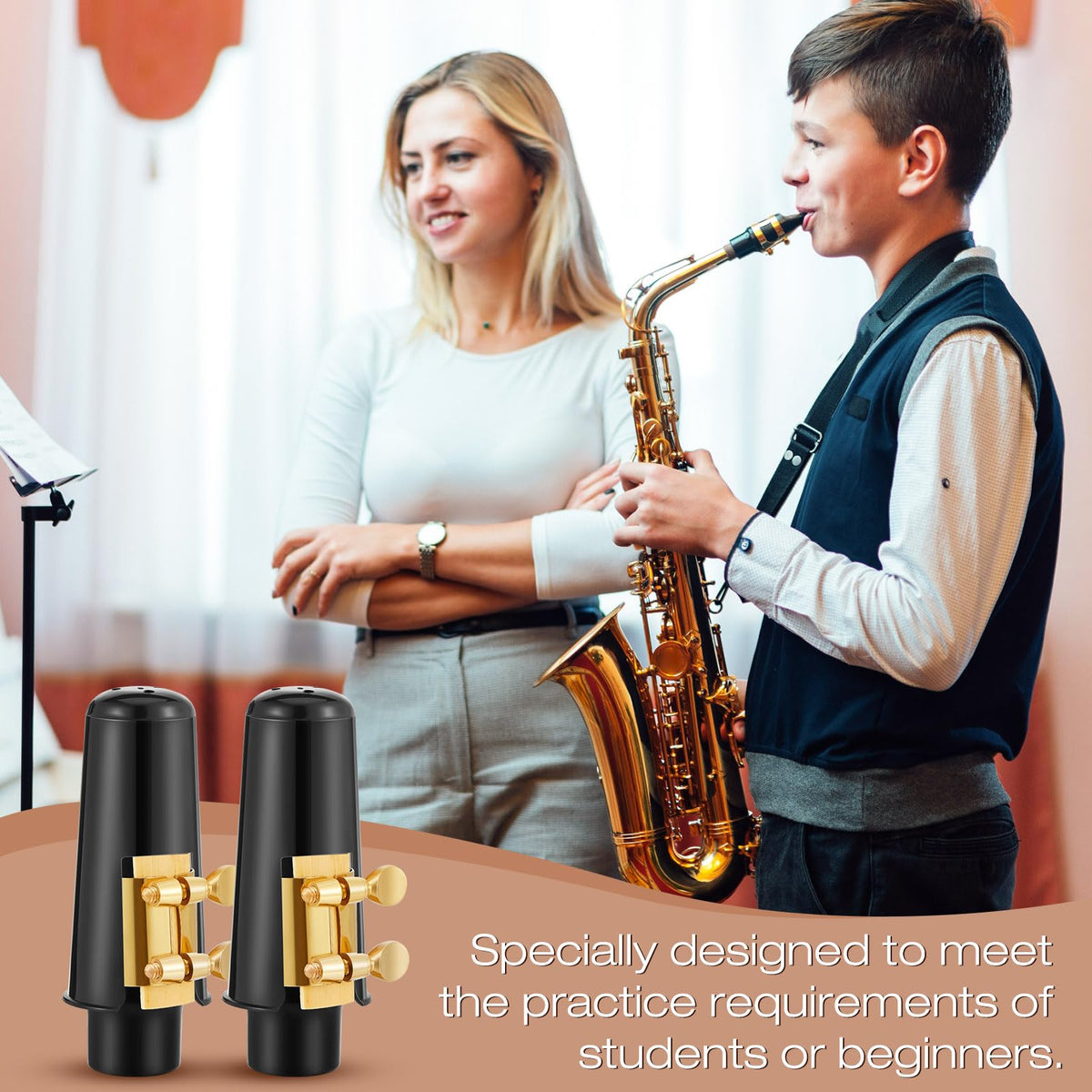 2 Set Alto Saxophone Mouthpiece Kit with 2.5 Reeds Z2161