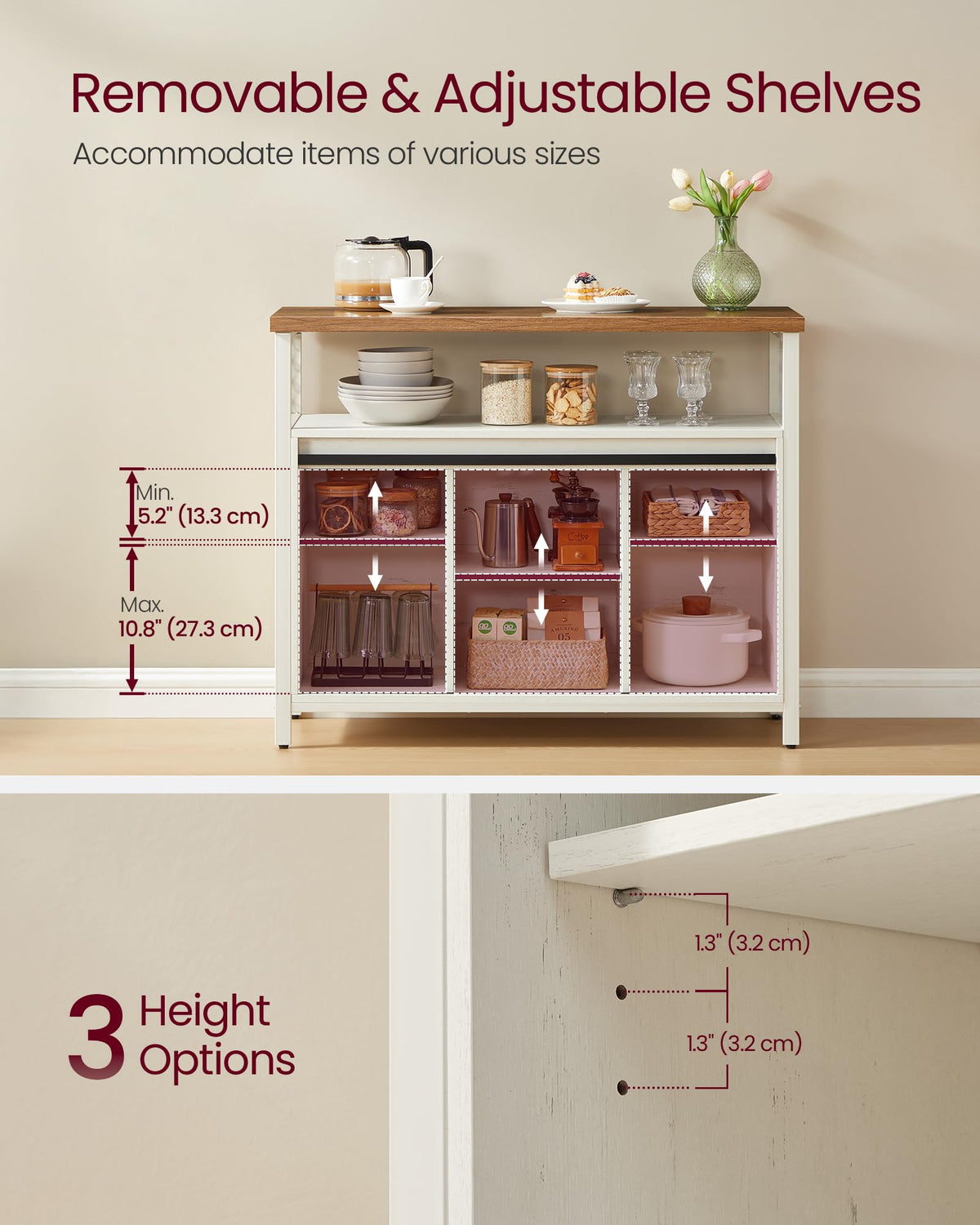Buffet Cabinet with 2 Sliding Barn Doors F7592