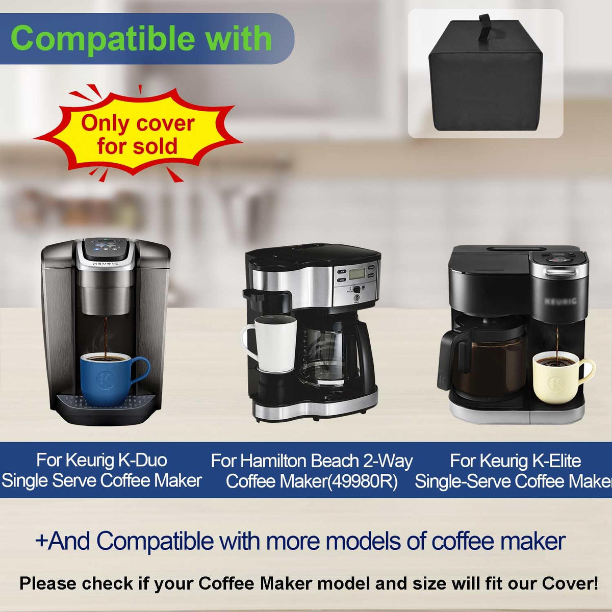 Black Coffee Maker Cover J8680