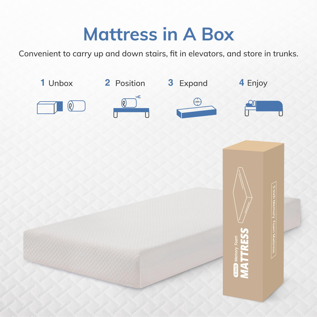 Full Size 5 Inch Green Tea Memory Foam Mattress V17894