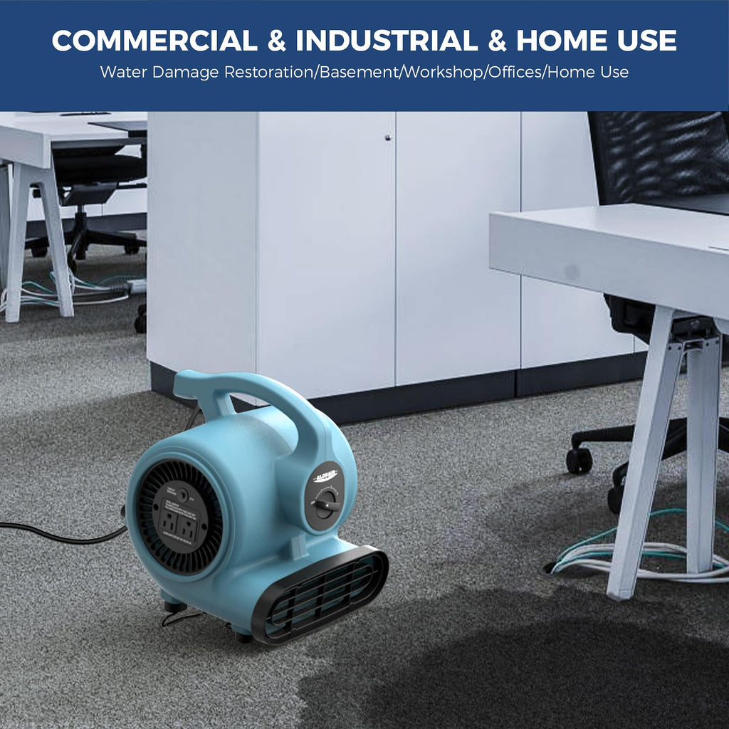 3 Speed Air Mover Blower Fan 115W 600CFM Blue O892