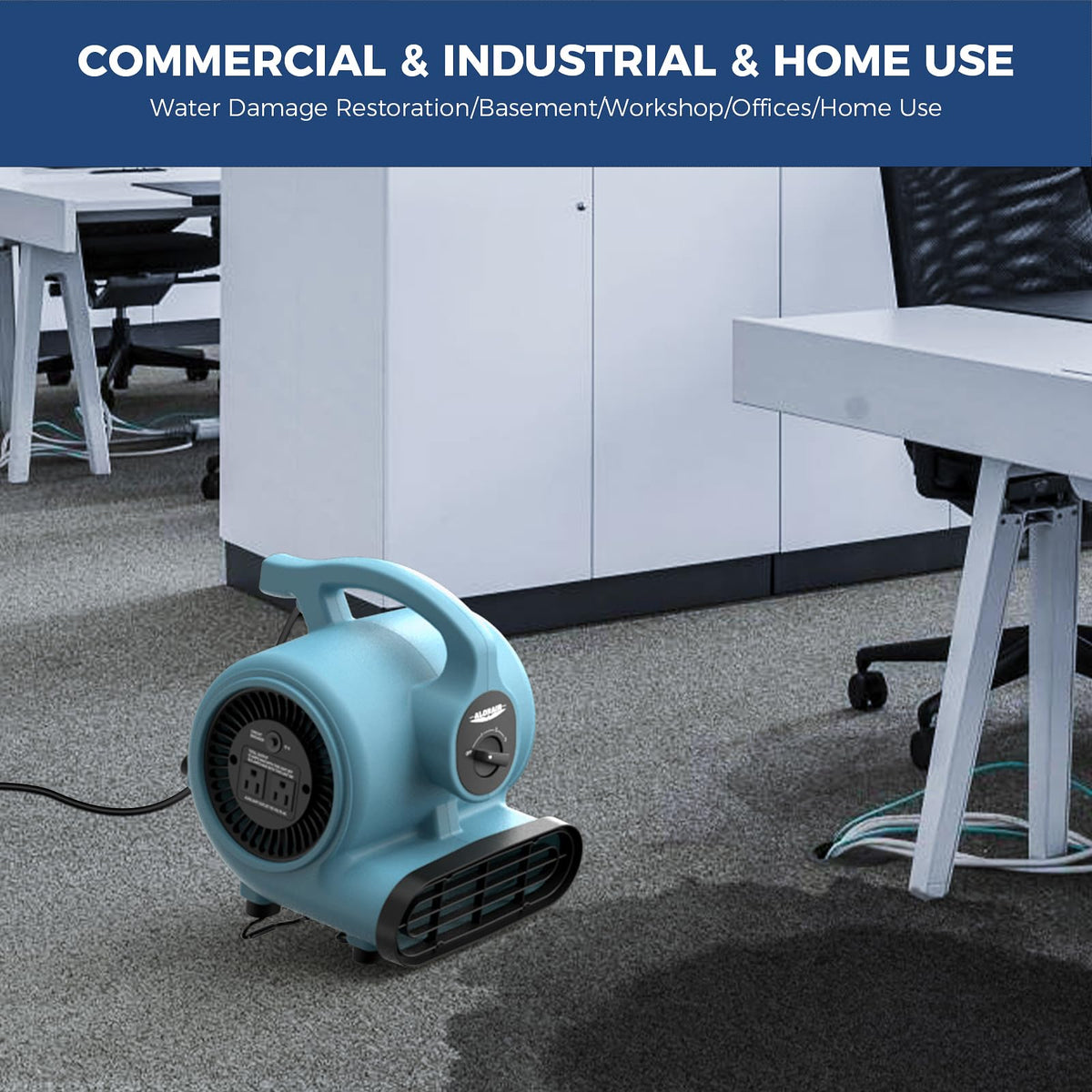 3 Speed Air Mover Blower Fan 115W 600CFM Blue O892
