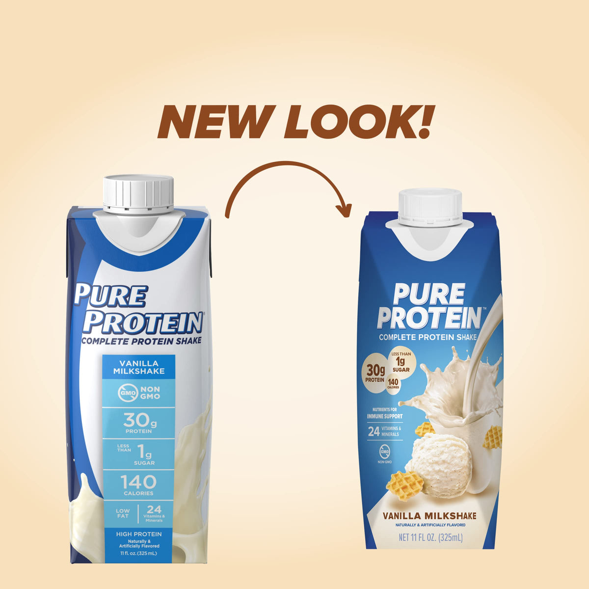Vanilla Protein Shake, 30g Protein, Vitamins A, C, D, E, Zinc, Low Sugar, Gluten Free W897