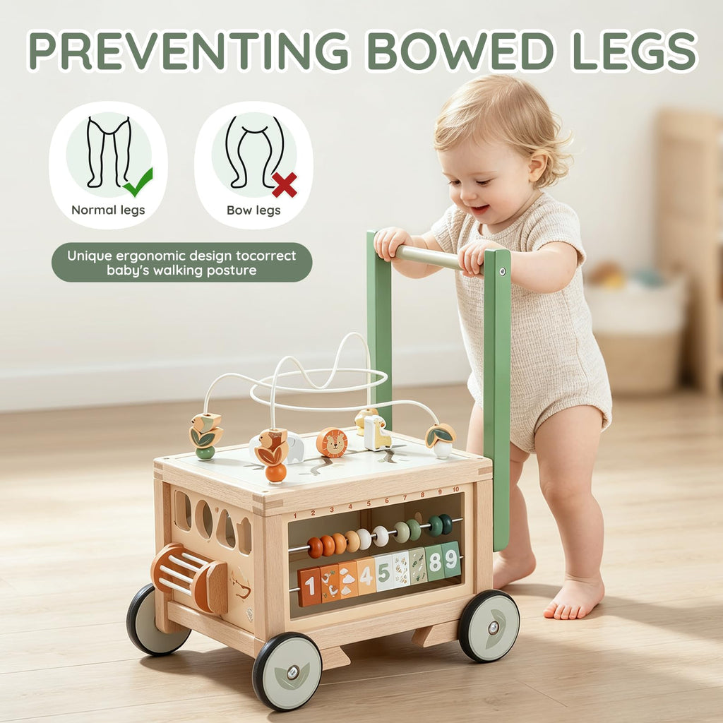 Wooden Baby Walker with Activity Cube D6257