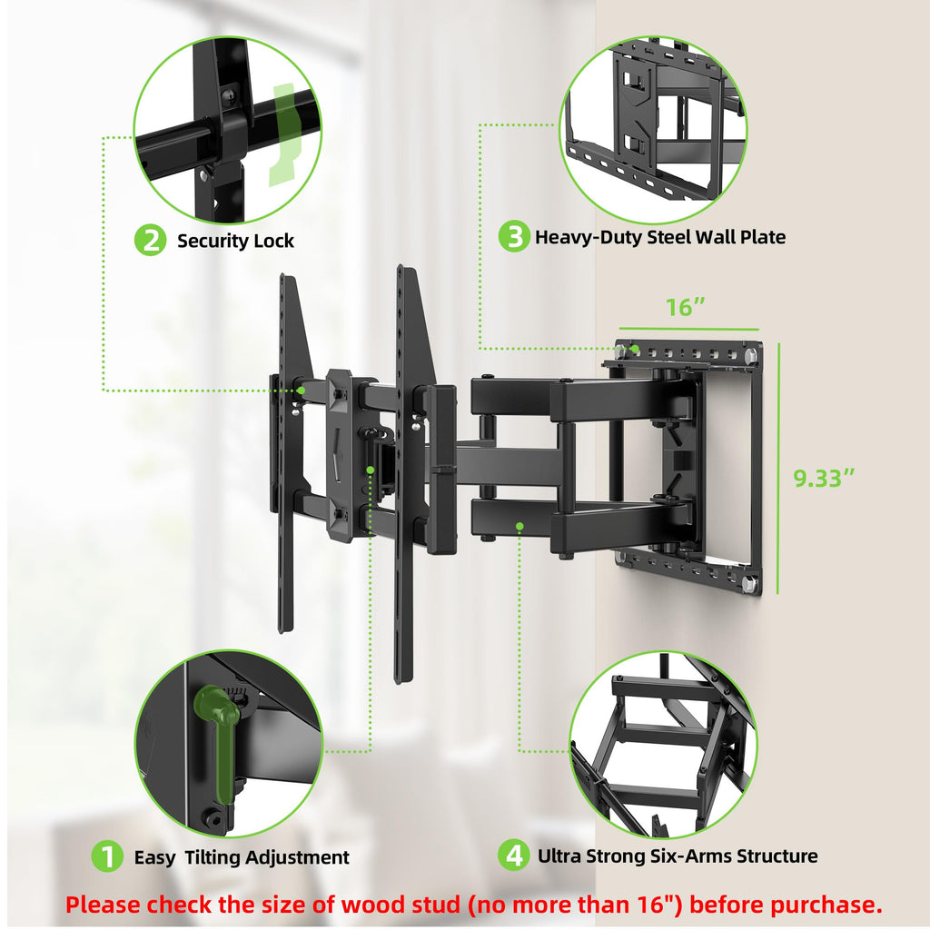 Full Motion TV Wall Mount for 42-90 inch Flat Screen K7672