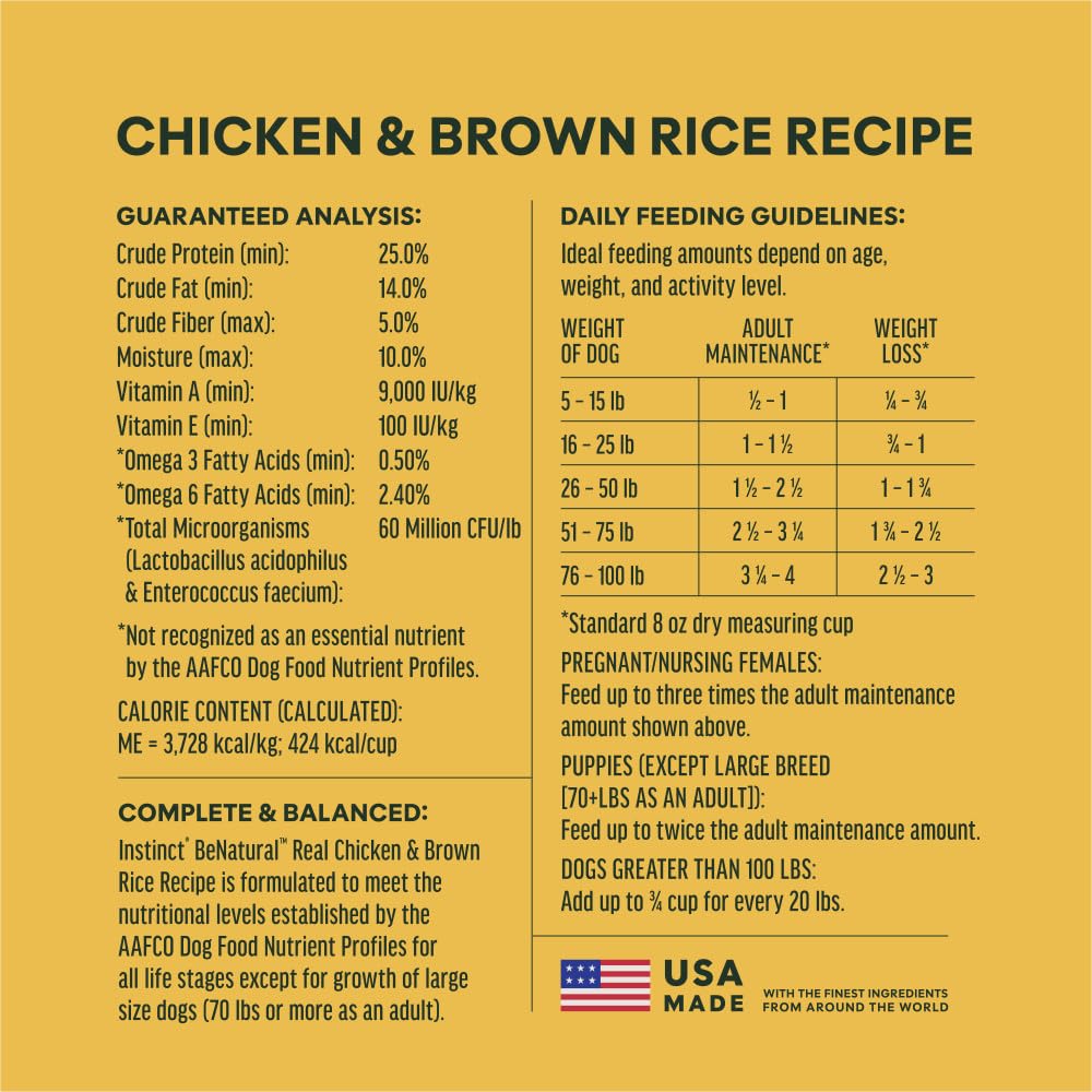 Whole Grain Chicken & Brown Rice Dry Dog Food 25 lb Y8113