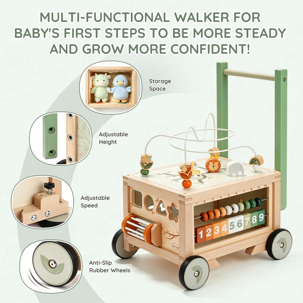 Wooden Baby Walker with Activity Cube D6257