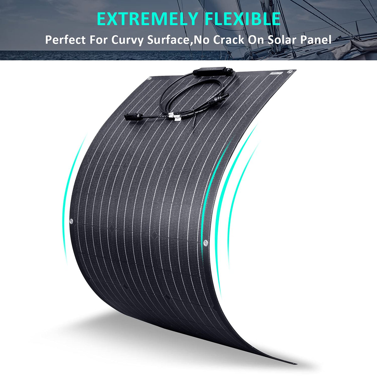 100W 12V ETFE Monocrystalline Flexible Solar Panel Kit 30A PWM M68688