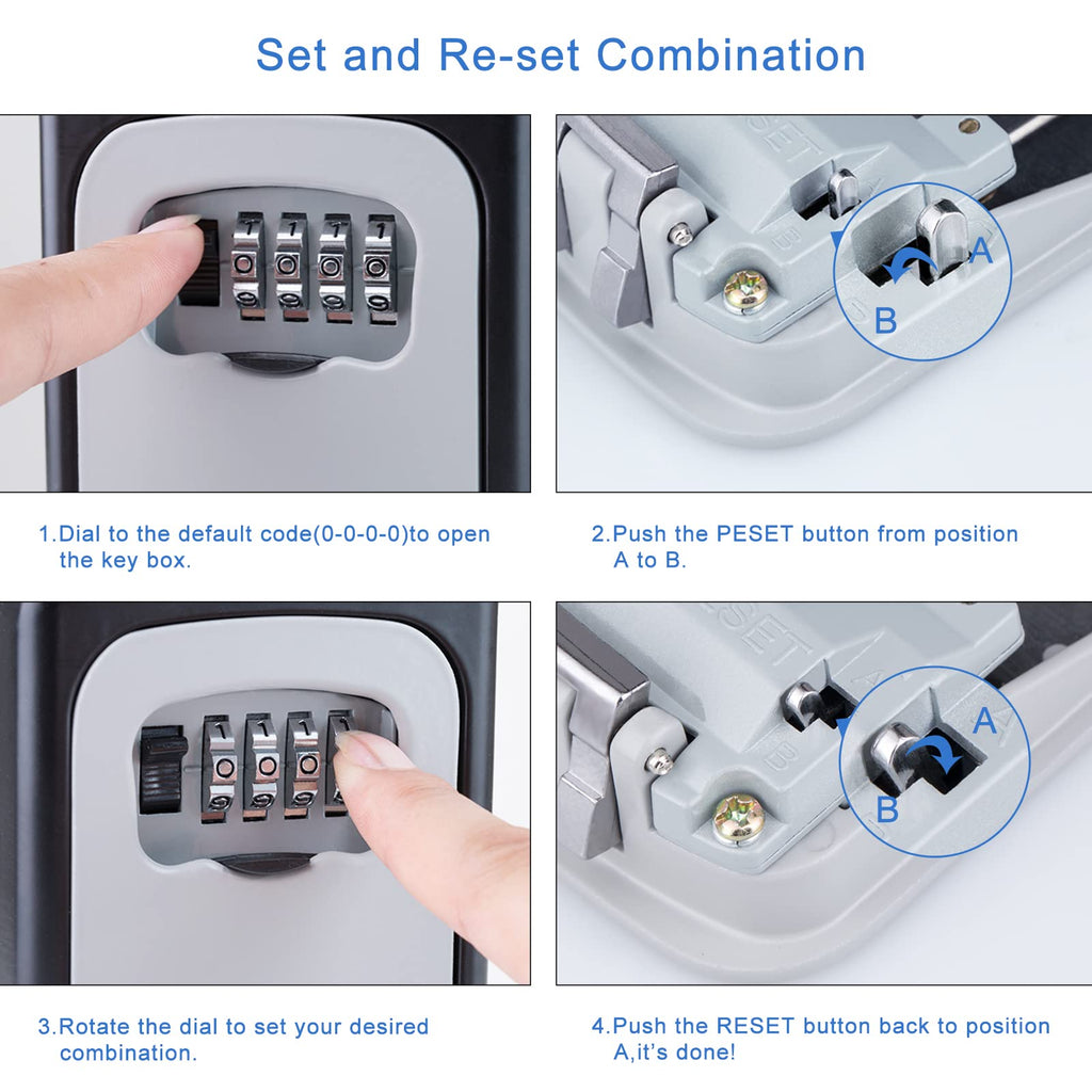 4 Digit Combination Lock Box M8514