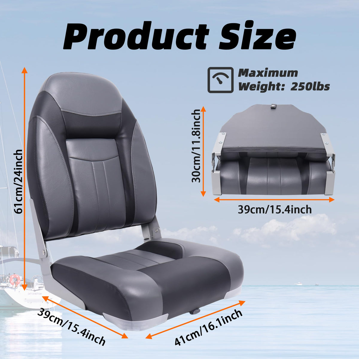 Folding High Back Boat Seats 2 Pack W8210