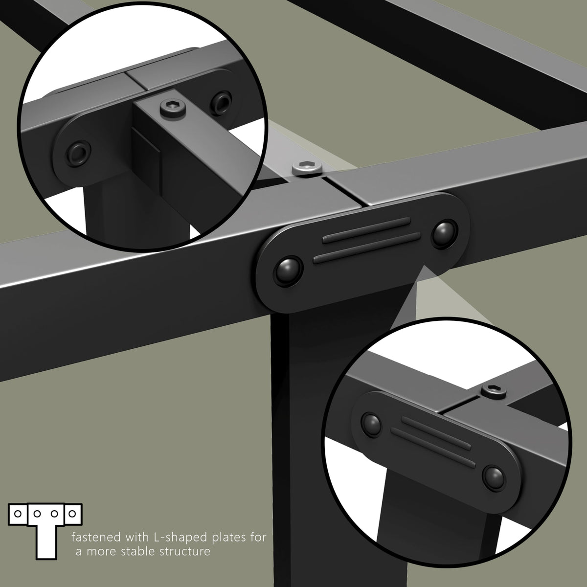 Queen Size Metal Bed Frame with Storage Space O2338