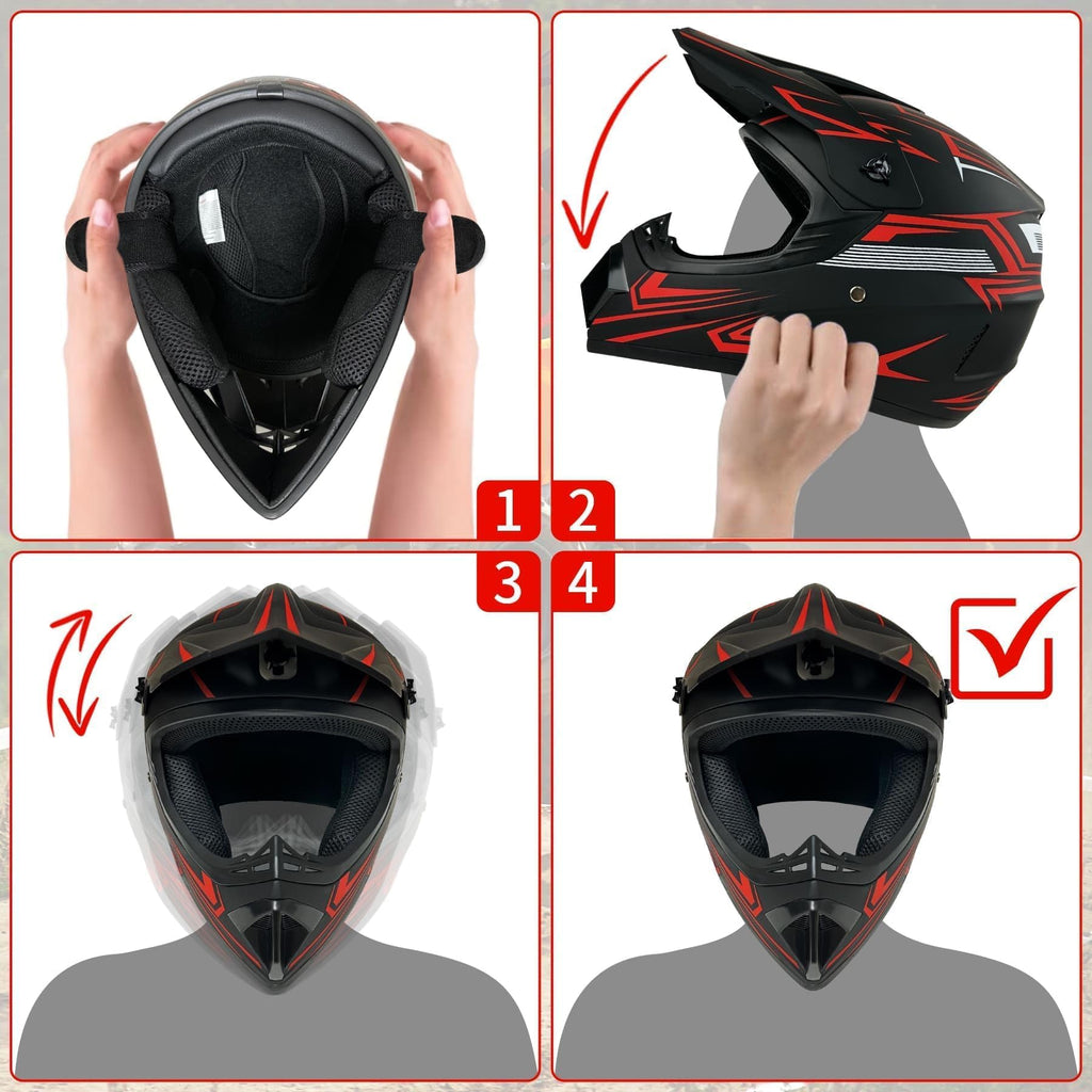 Youth Kids Motocross Helmet DOT Approved C88988