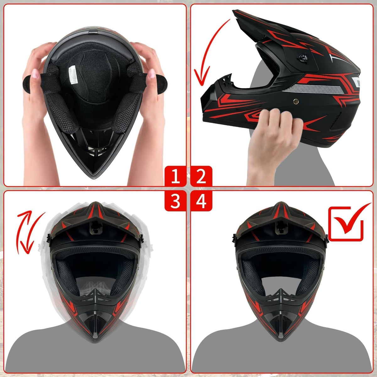Youth Kids Motocross Helmet DOT Approved C88988