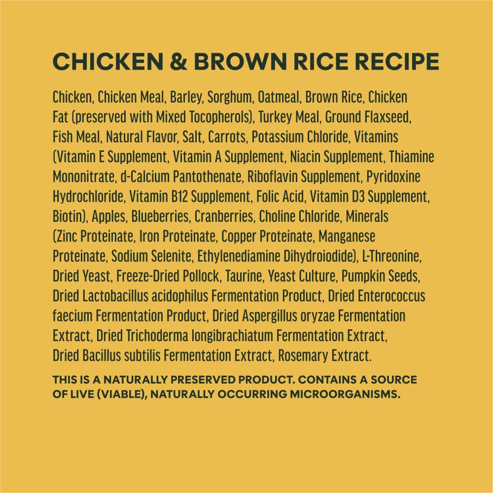 Whole Grain Chicken & Brown Rice Dry Dog Food 25 lb Y8113