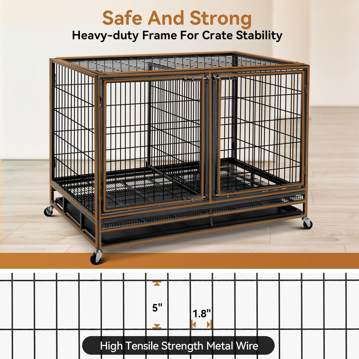 48 inch Wire Dog Crate with Divider Q803
