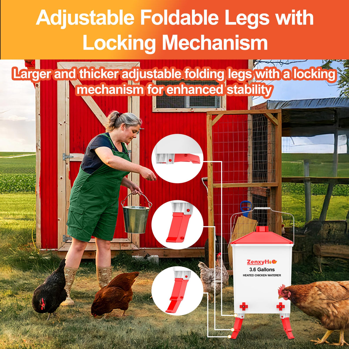 3.6 Gal Chicken Waterer with 4 Water Nipples O989372