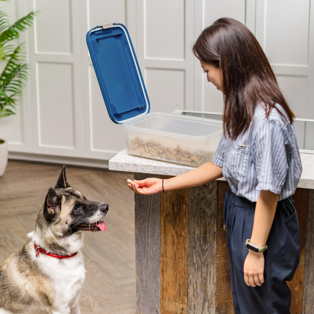 Dog Food Storage Container, Up to 11 lbs, Navy U326214