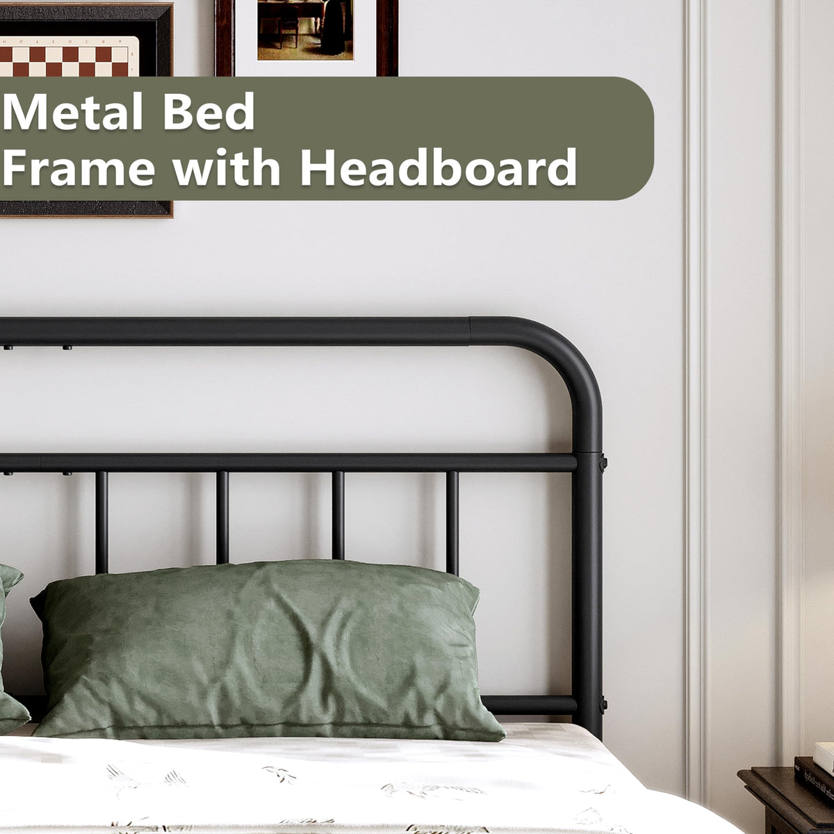 Queen Size Metal Bed Frame with Storage Space O2338