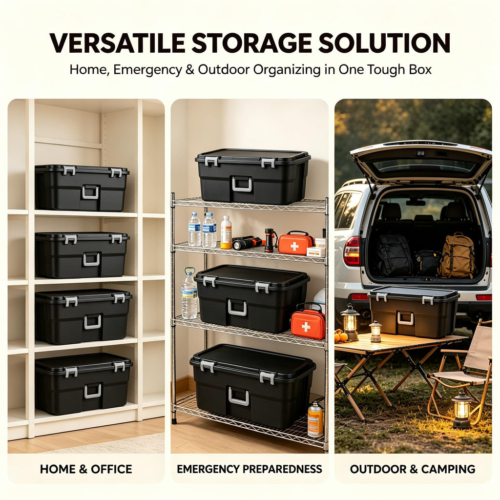 Storage Chest 22 Gal Heavy Duty Lockable Trunk with Wheels S114