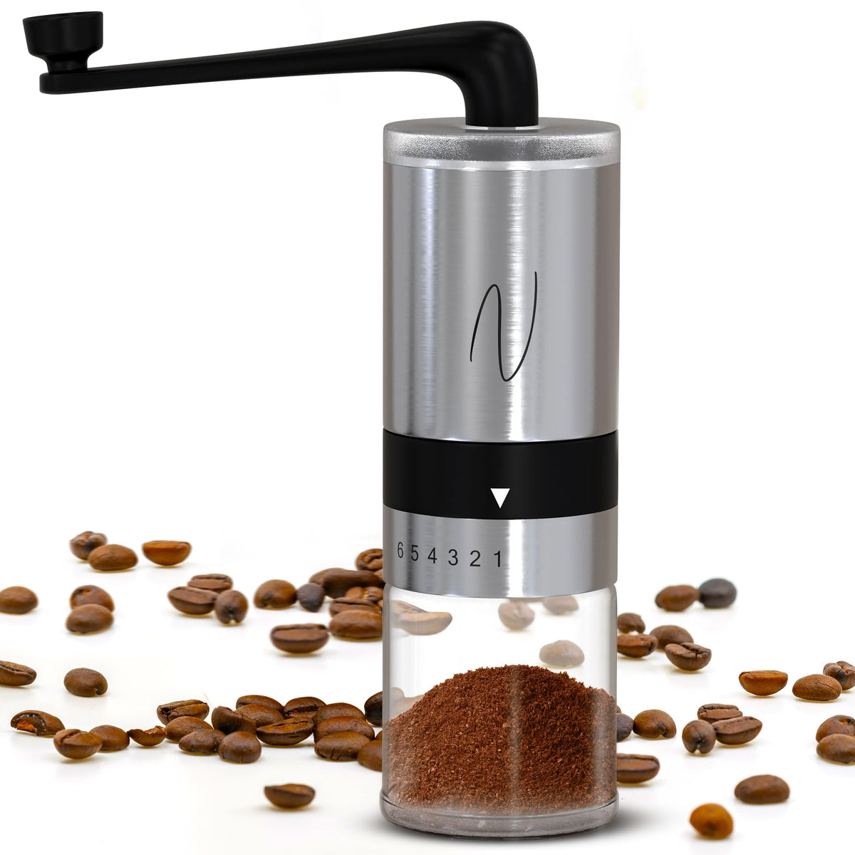 Manual Stainless Steel Hand Crank Burr Coffee Grinder R500646
