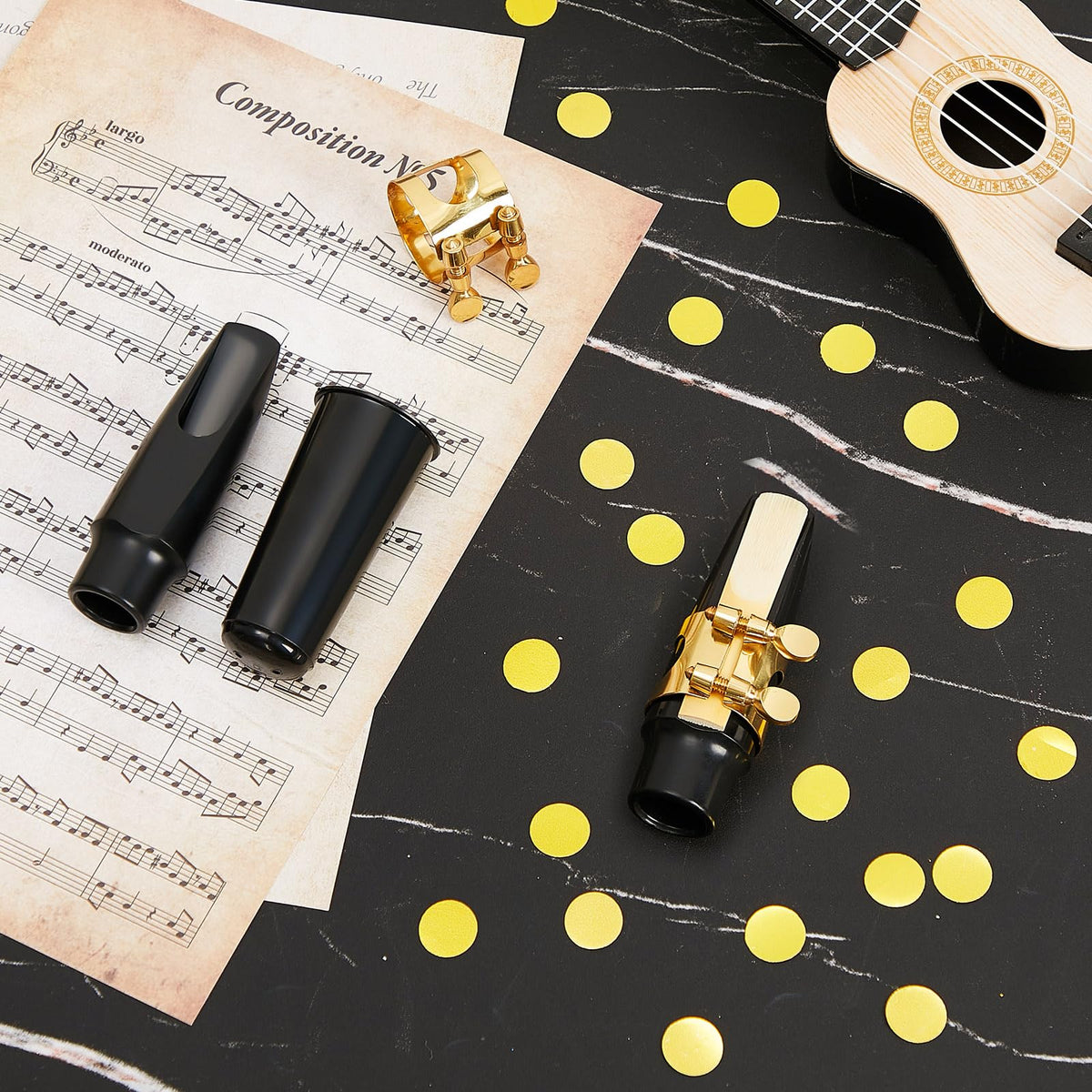 2 Set Alto Saxophone Mouthpiece Kit with 2.5 Reeds Z2161