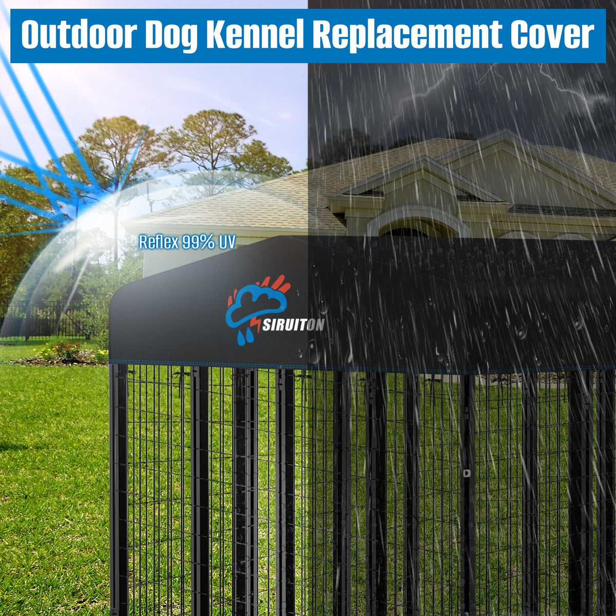 8x4FT Heavy Duty 600D Oxford Dog Kennel Replacement Cover P43301