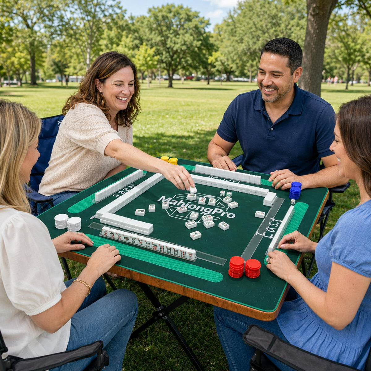 166 Mahjong Tiles 4 Racks 4 Pushers Mahjong Set U6963
