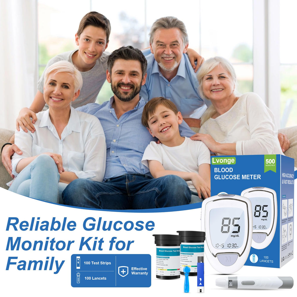 Blood Sugar Testing Kit with 100 Strips & 100 Lancets G951788