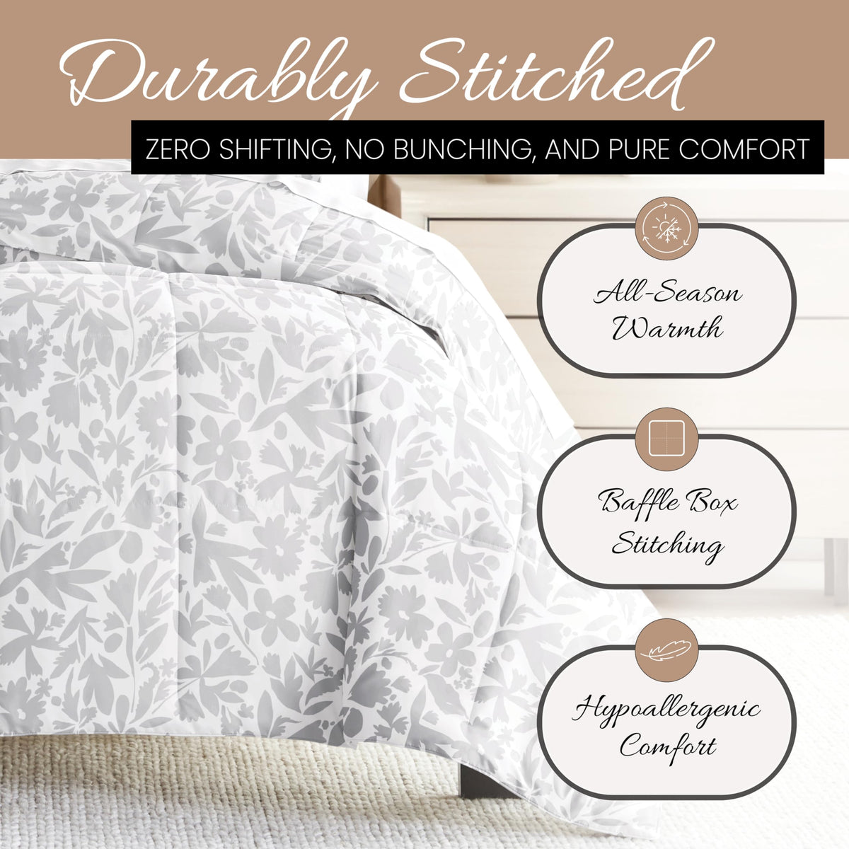King 3 Piece Down Alternative Comforter Set W2880