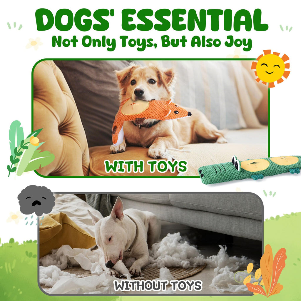 2 Pack No Stuffing Squeaky Dog Toys Q562016
