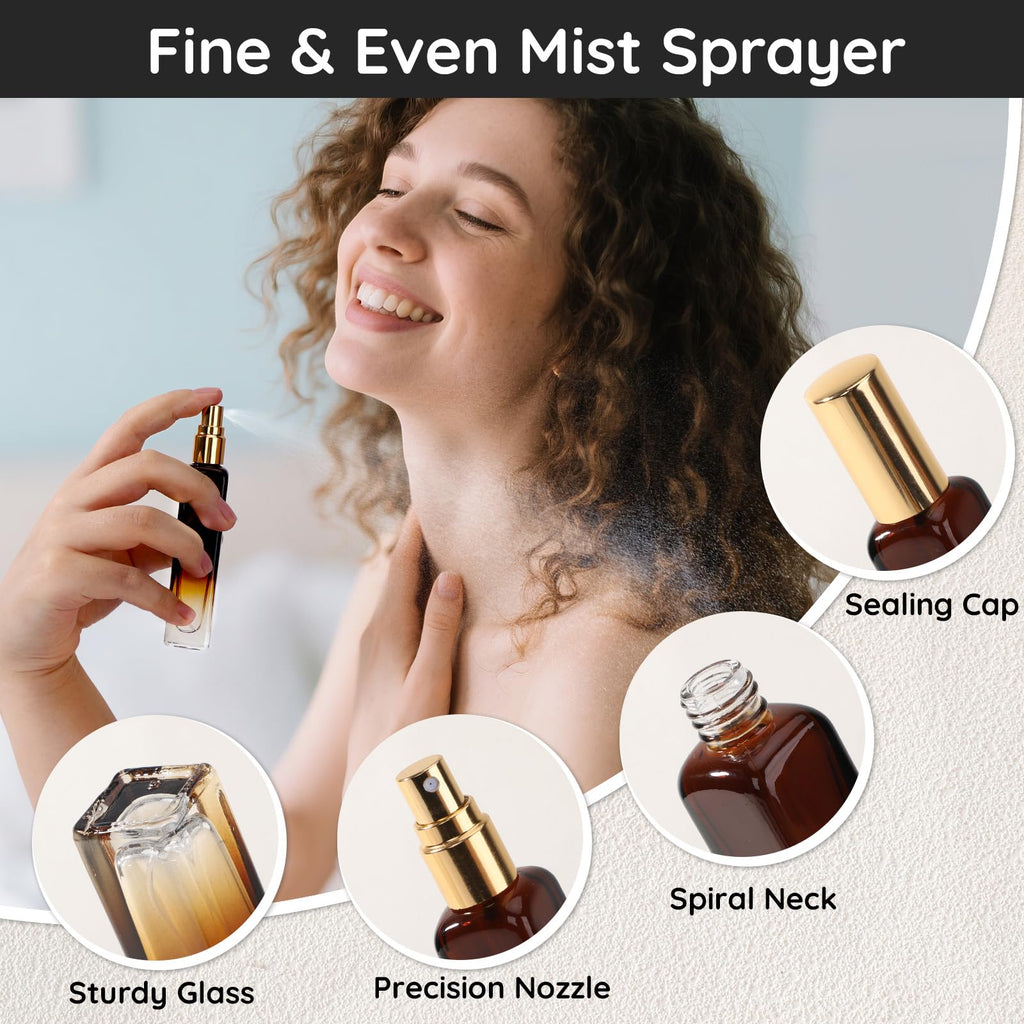 0.5oz 2pcs Empty Glass Perfume Atomizer Spray Bottles S693754