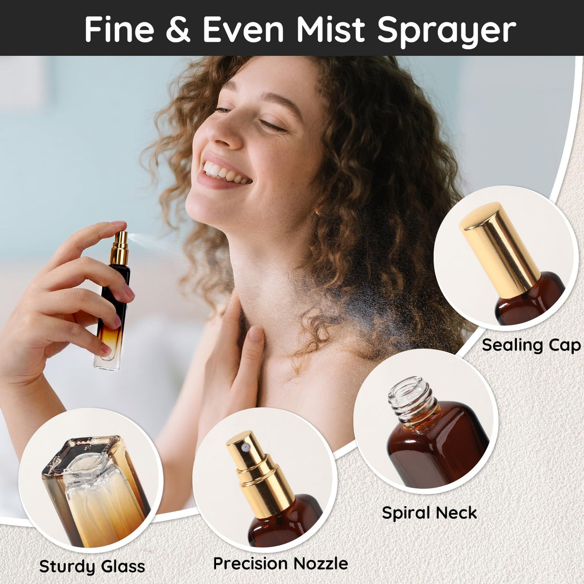 0.5oz 2pcs Empty Glass Perfume Atomizer Spray Bottles S693754
