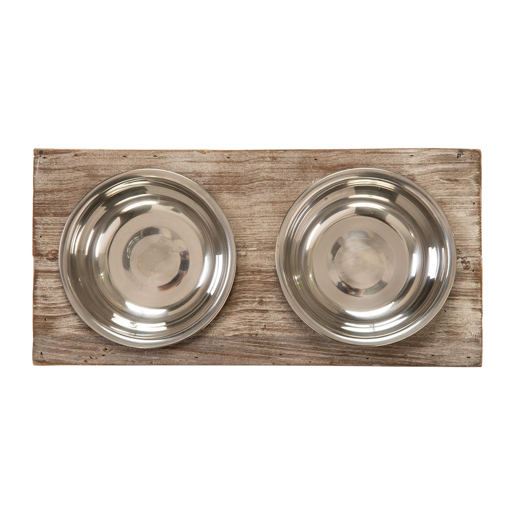 Elevated Dog & Cat Double Bowl Feeder Stainless Steel Bowls B21506