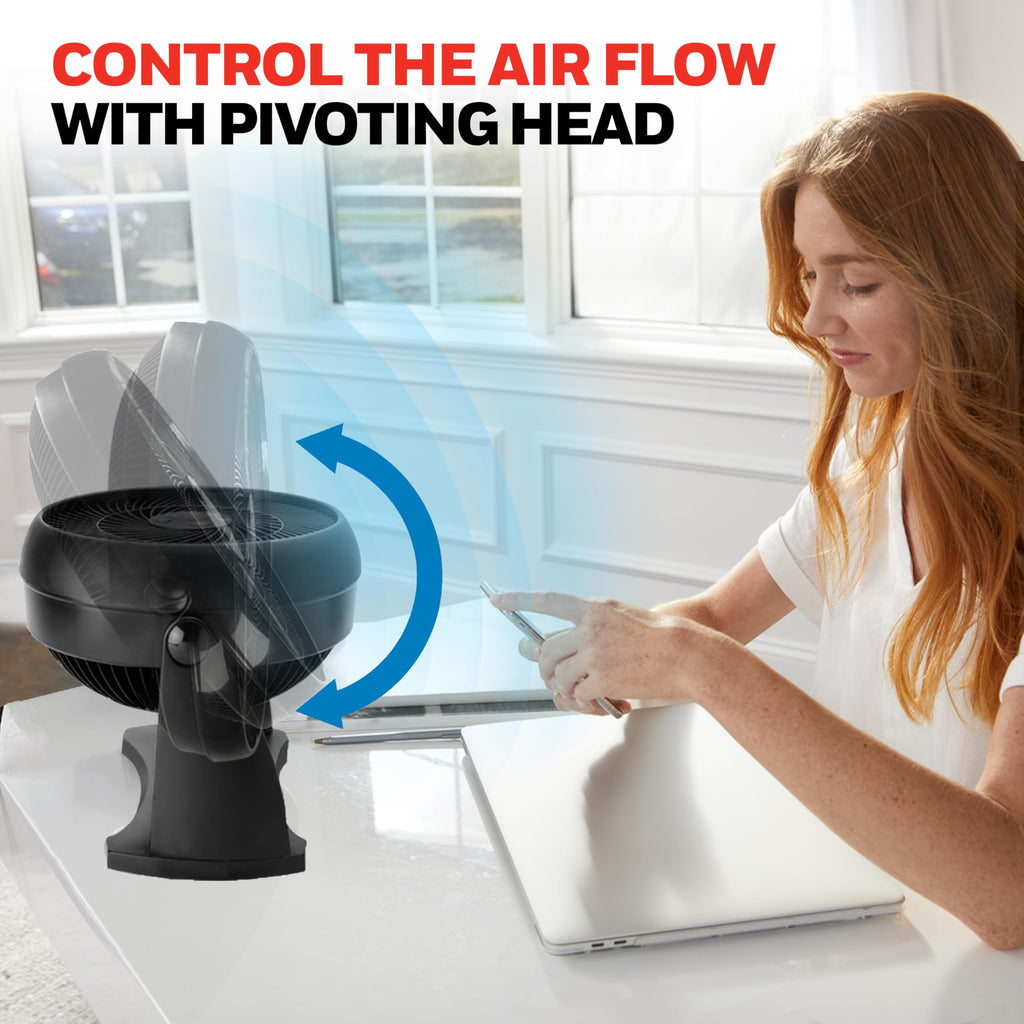 Black 3 Speed Tabletop Air Circulator Fan X455