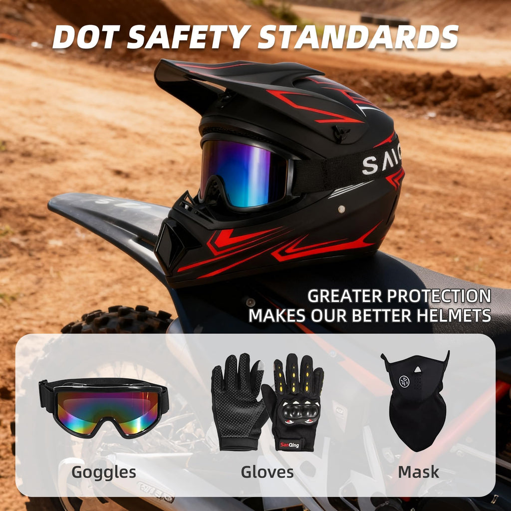 Youth Kids Motocross Helmet DOT Approved C88988