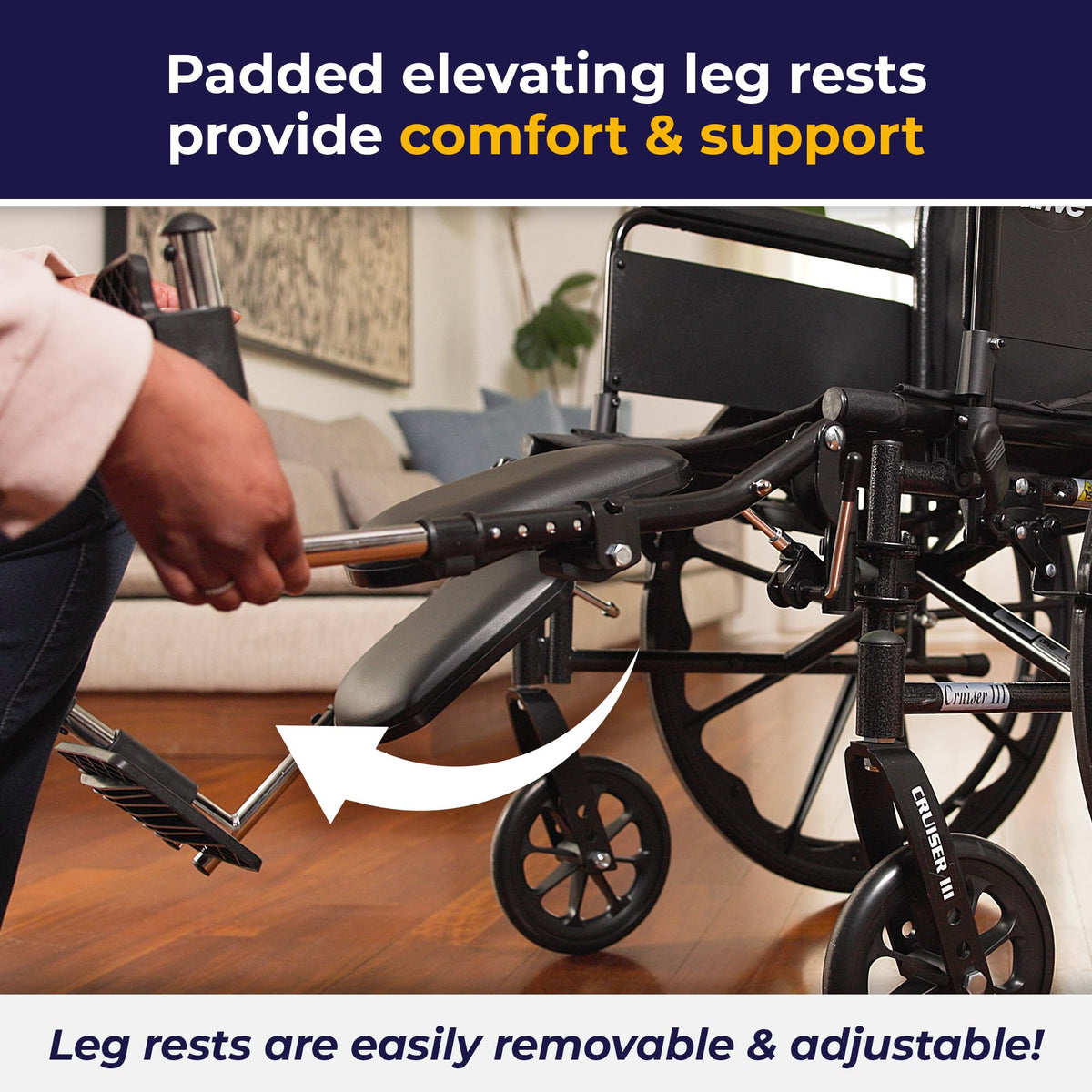 Lightweight Wheelchair Full Arms Black 18" L49610