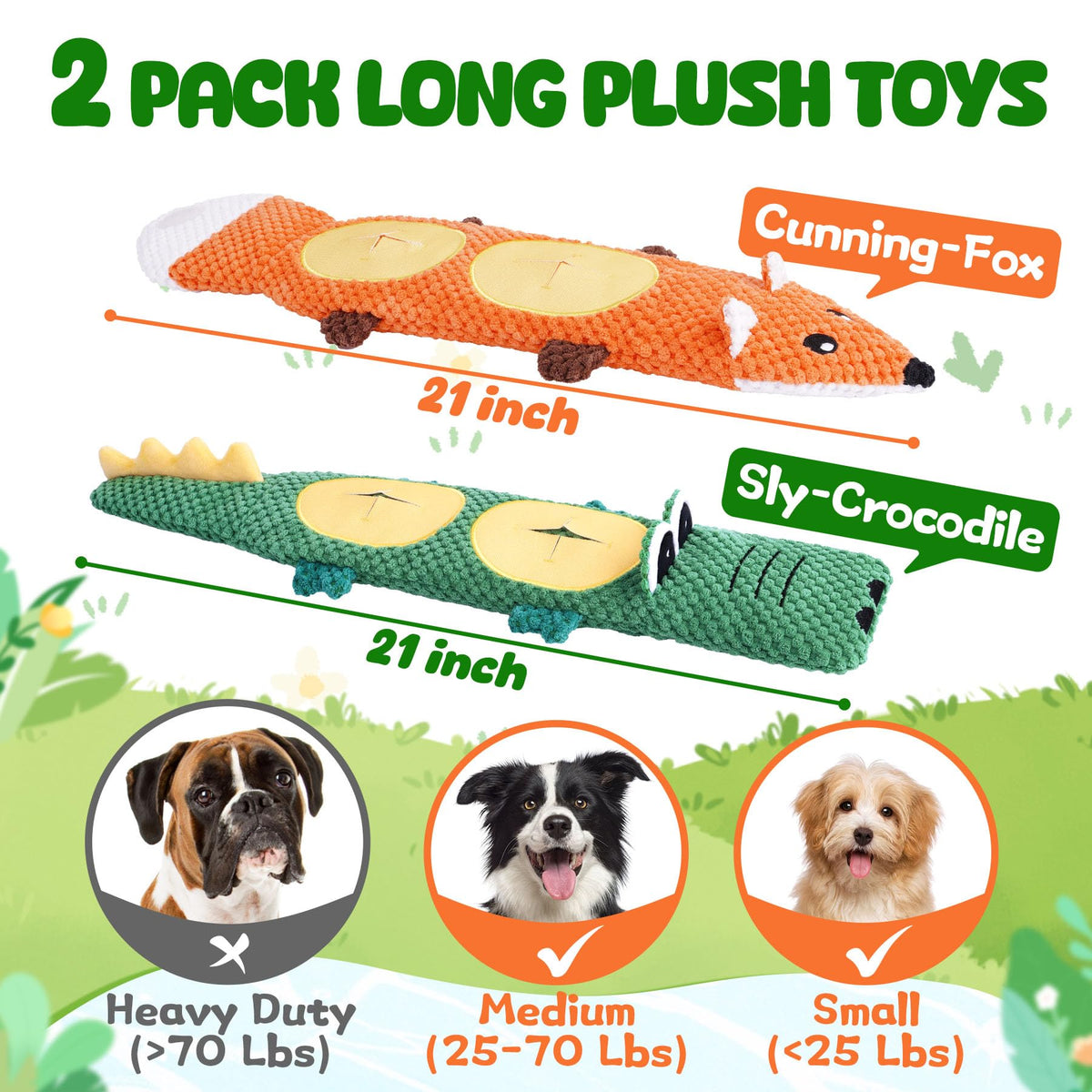 2 Pack No Stuffing Squeaky Dog Toys Q562016