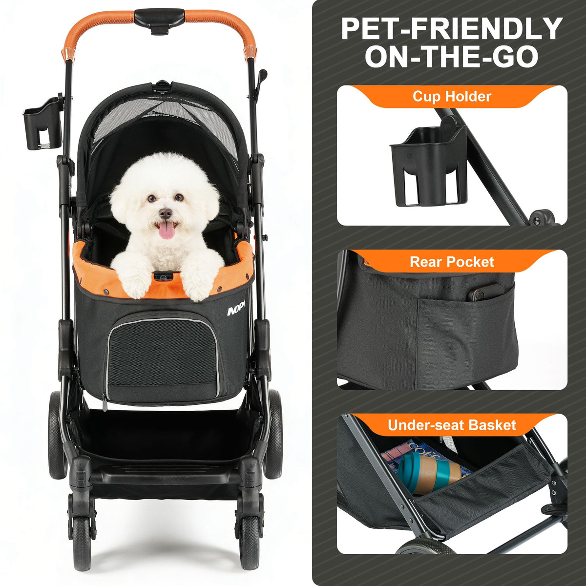 Black Pet Stroller P39307