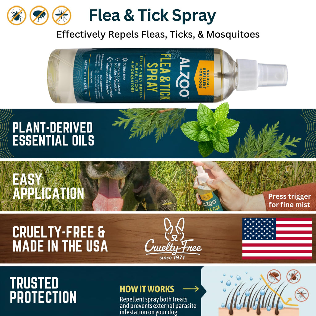 Natural Flea and Tick Repellent Spray for Dogs 8 Fl. Oz. C1132