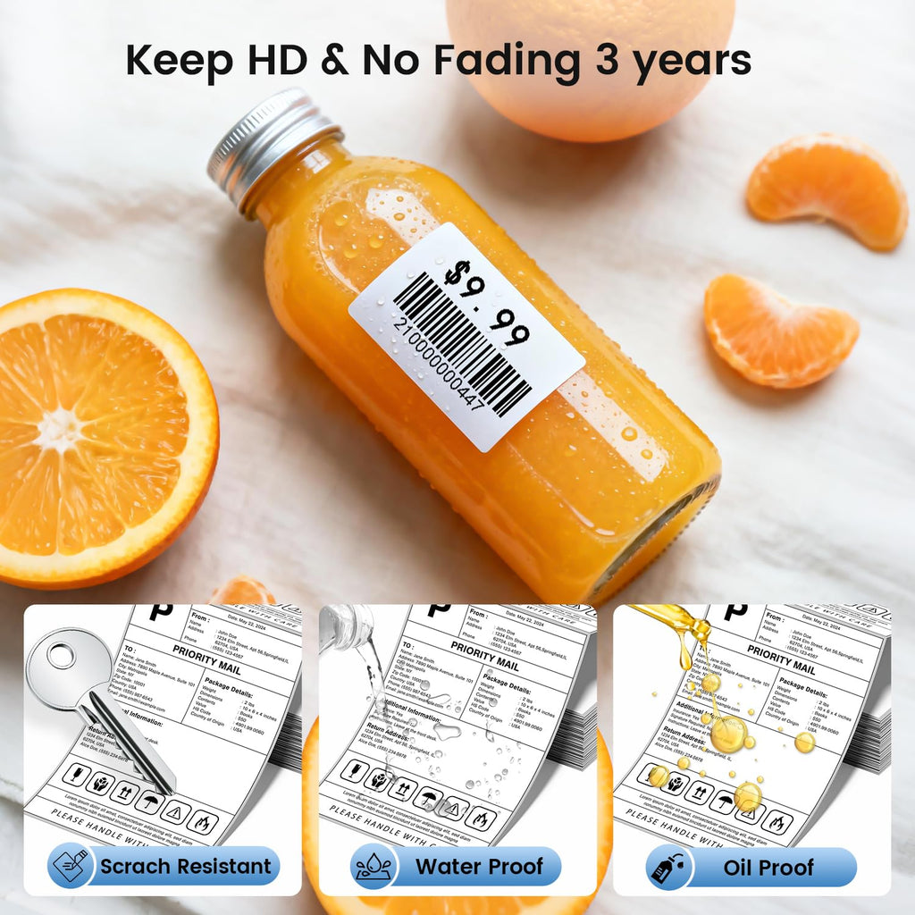 4x3 Thermal Labels 500PCS Water/Oilproof A338579