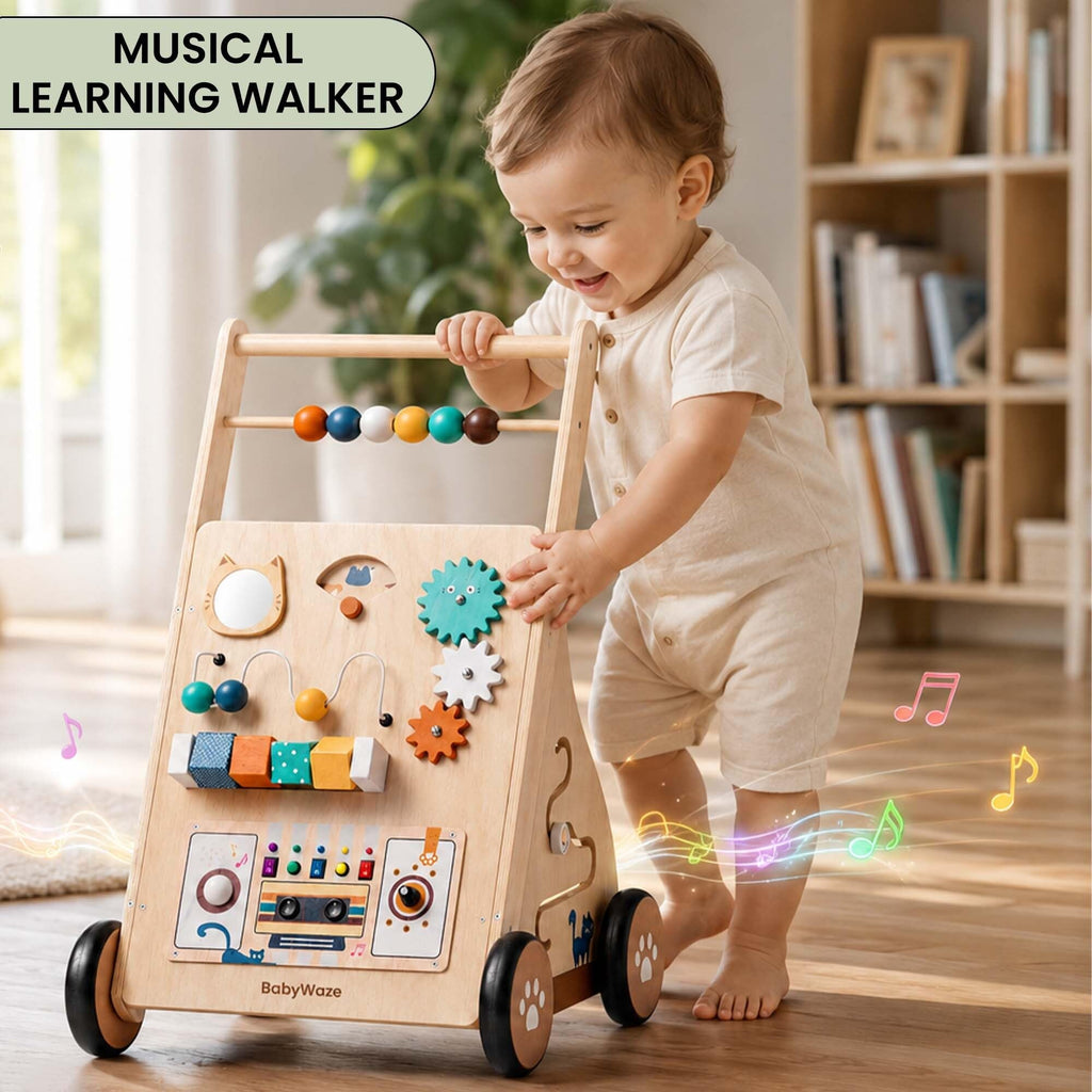 Wooden Baby Walker with Wheels J799777